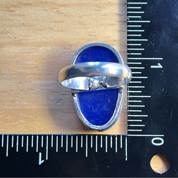 New Blue Titanium Druzy Crystal Stone Silver Overlay Ring Size 10 - Picture 6 of 8